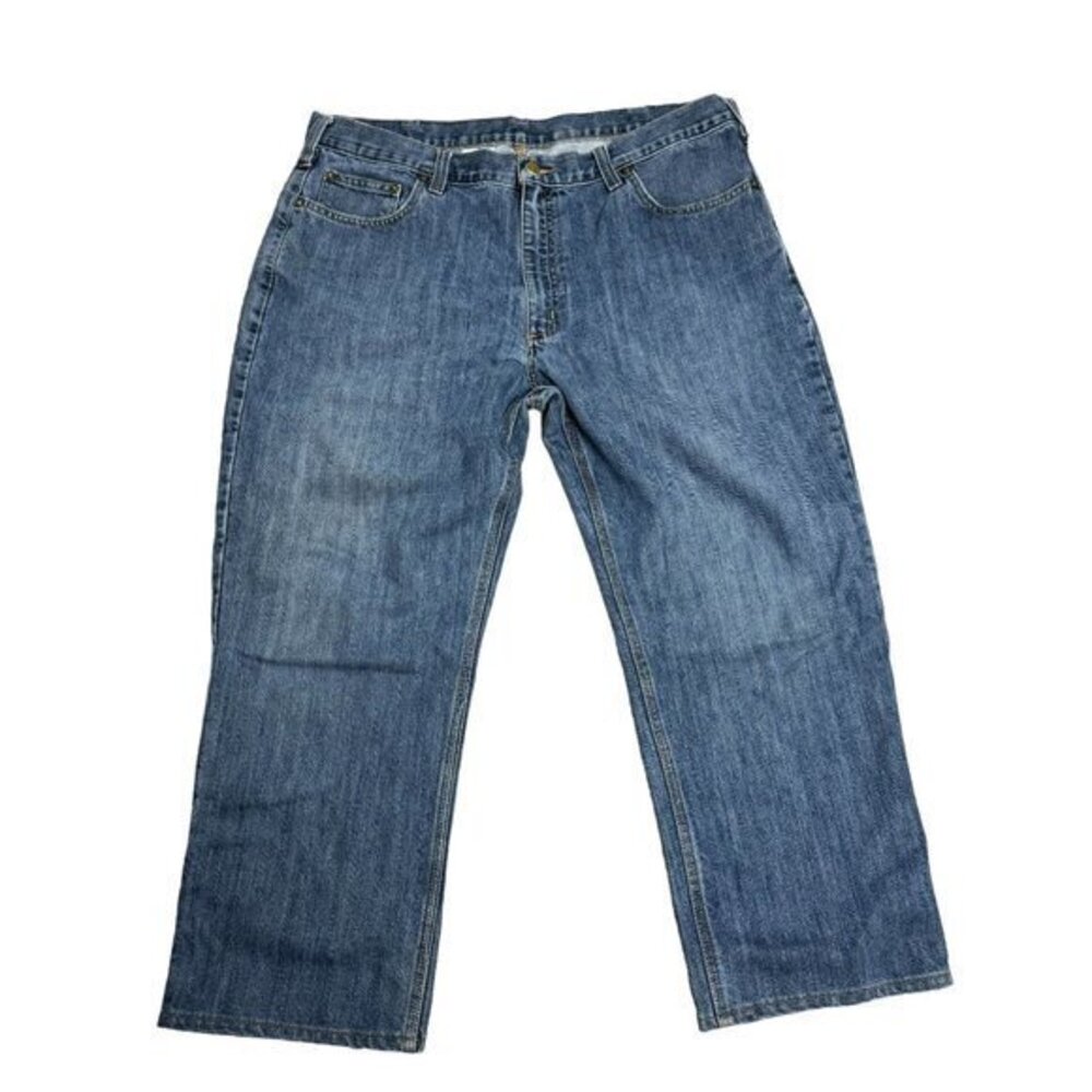 Carhartt Men's Size‎ 40 x 30 Blue Straight Leg Relaxed Fit Jeans
